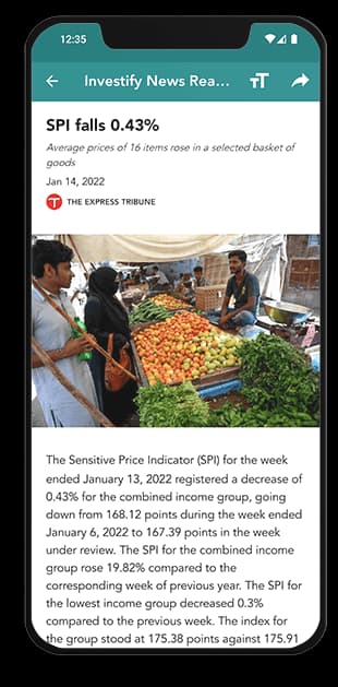 Investify business news reader for Pakistan finance and stock market news