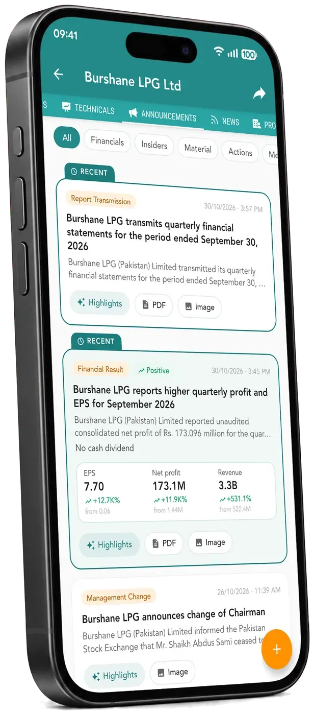 Investify company announcements with result figures and filing highlights