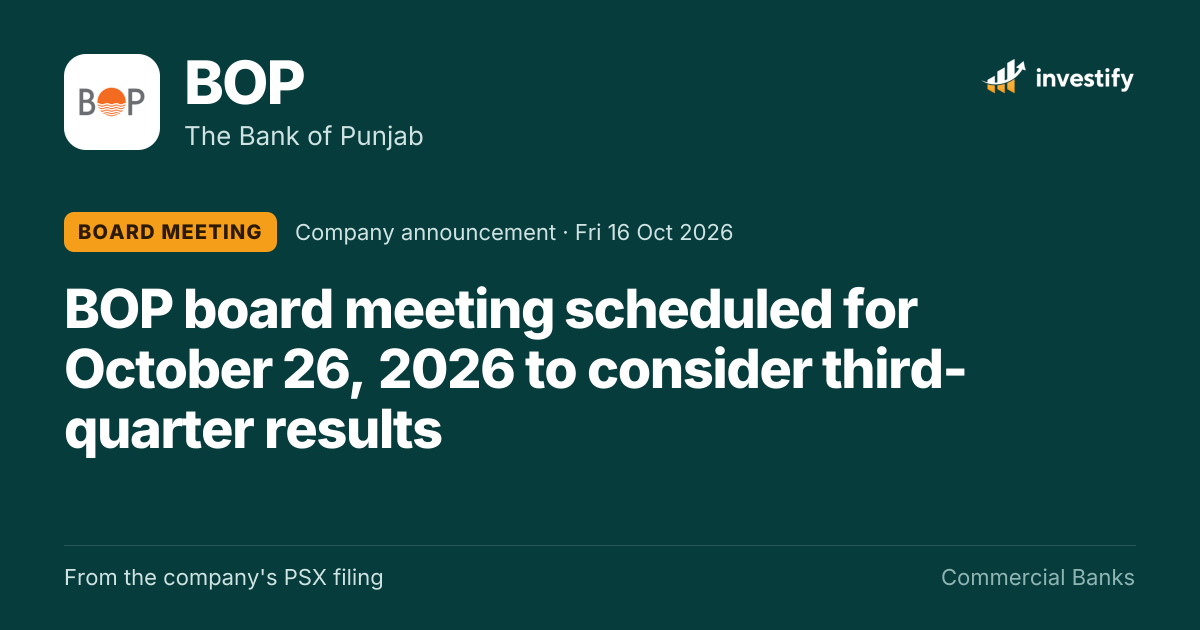 BOP Board Meeting: BOP board meeting scheduled for October 26, 2026 to ...